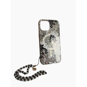Kate Spade New York iPhone 13 Pro Case Floral Print Clear‎ W/Charm & Pearl Strap